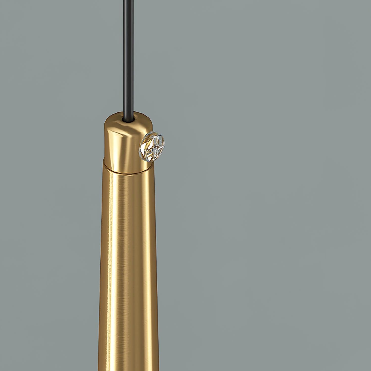 Modern conical crystal pendant lamp