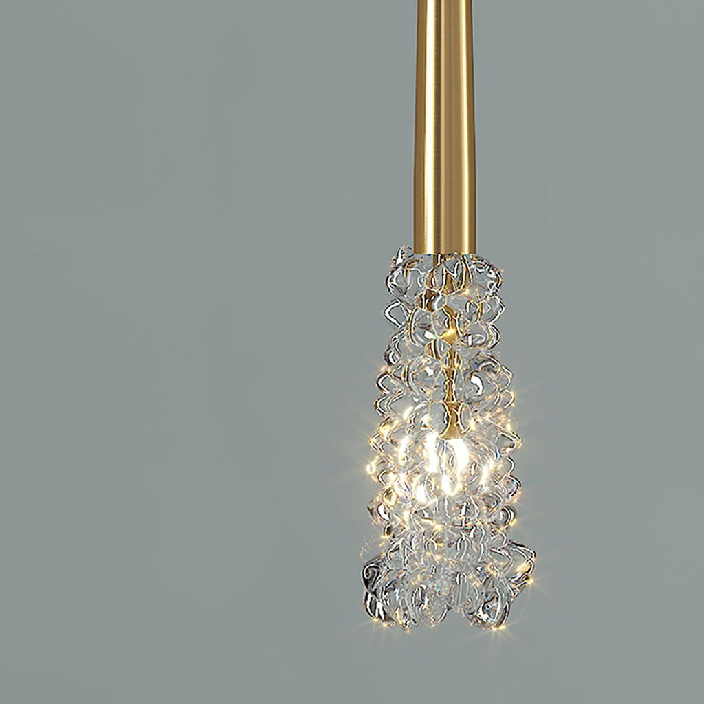 Modern conical crystal pendant lamp