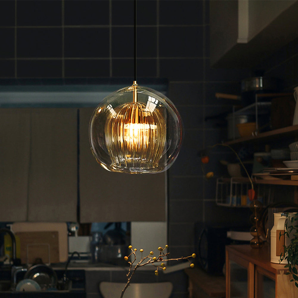 Lampa wisząca nowoczesna szklana kulista