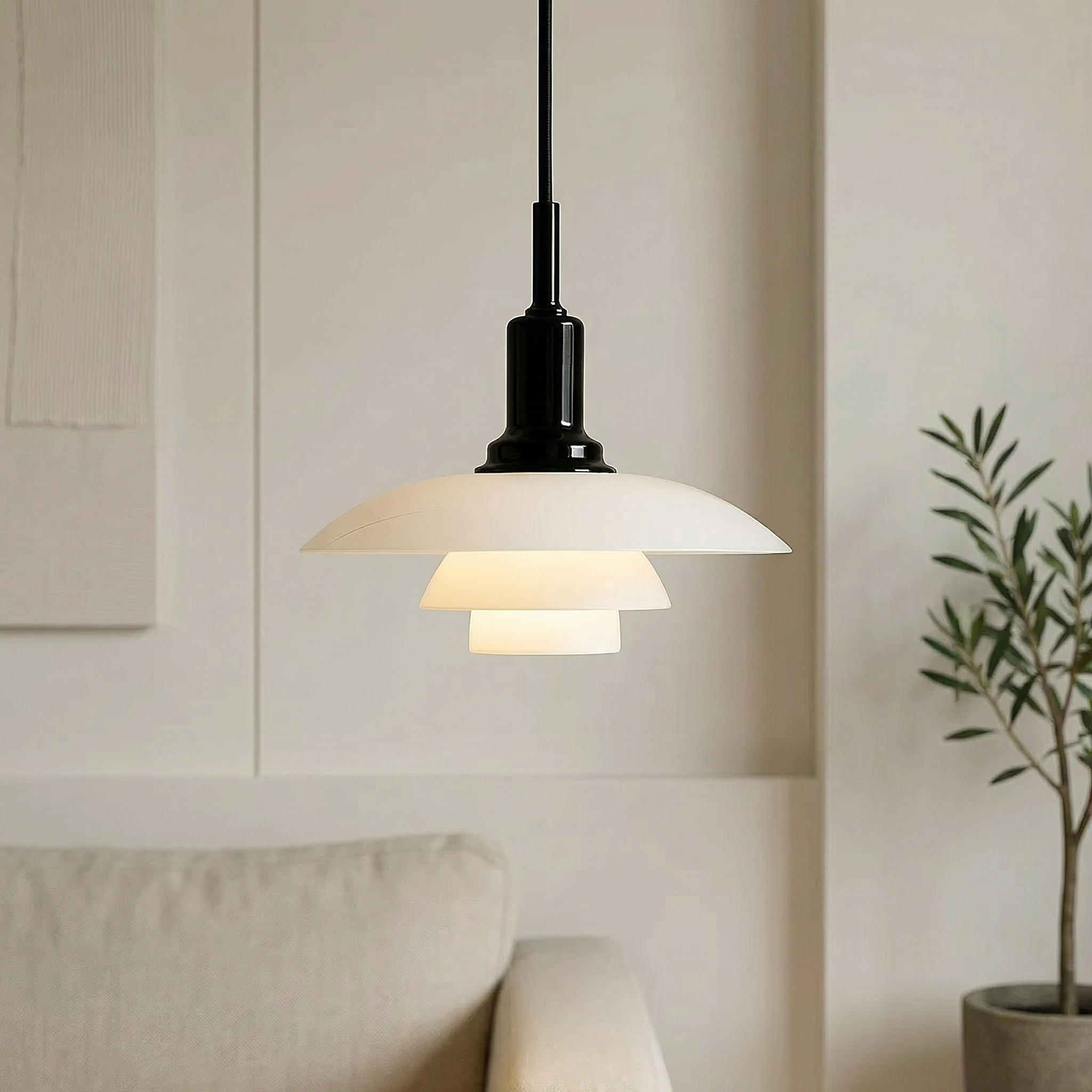 Lampa wisząca nowoczesna warstwowa kopułowa minimalistyczna