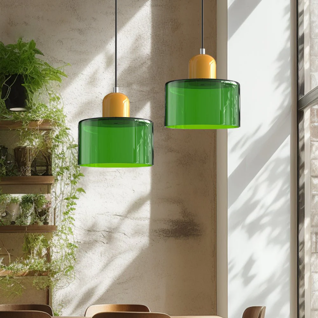Lampa wisząca retro kolorowa szklana nowoczesna