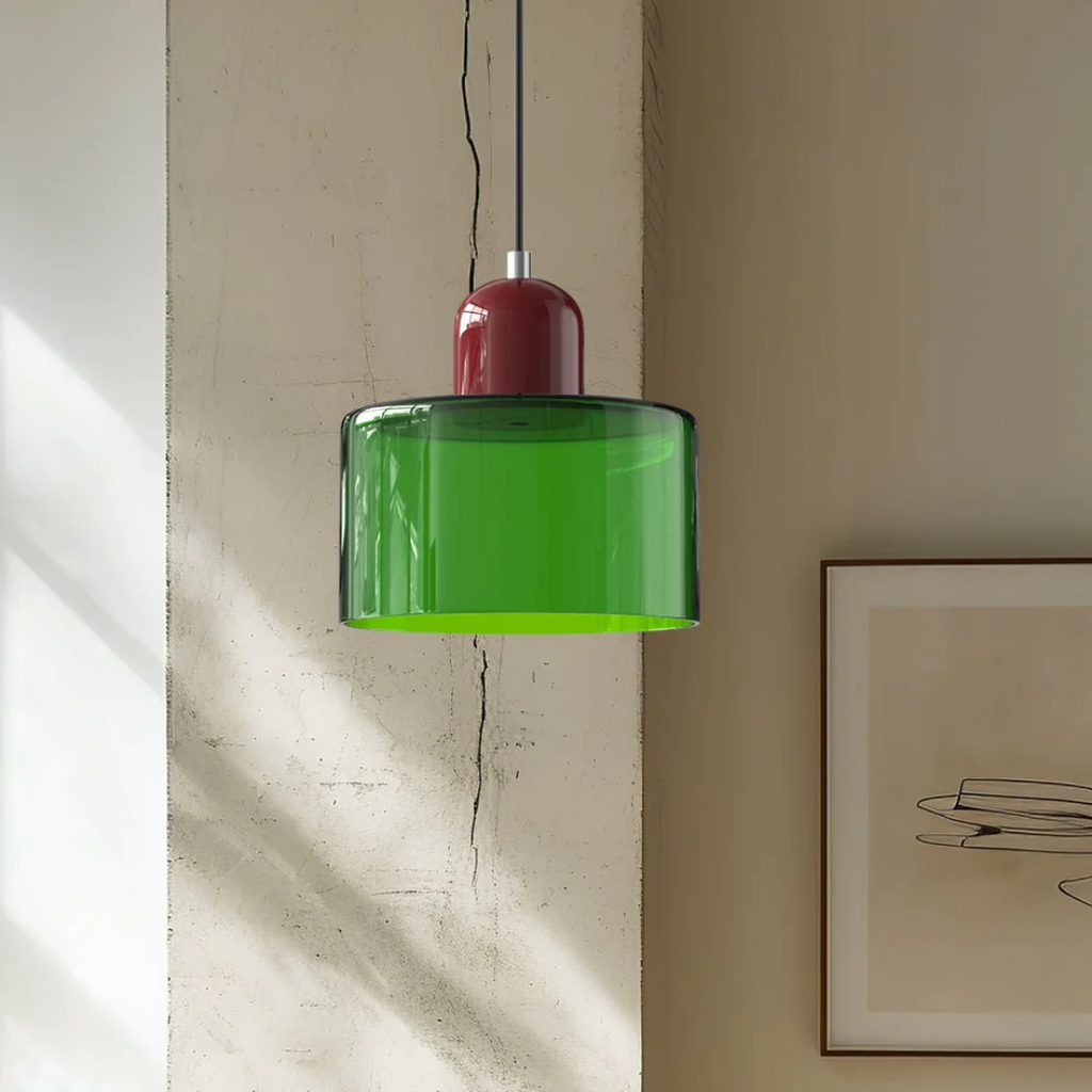 Lampa wisząca retro kolorowa szklana nowoczesna