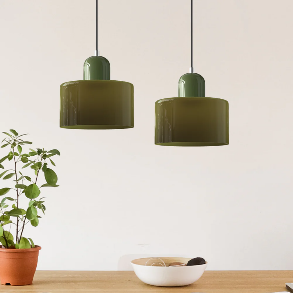 Lampa wisząca retro kolorowa szklana nowoczesna