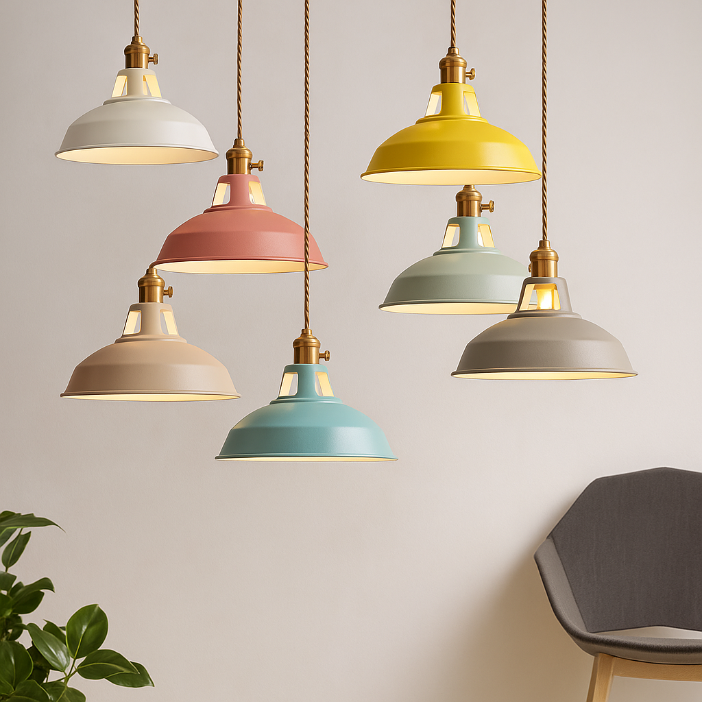 Lampa wisząca retro kopułowa industrialna