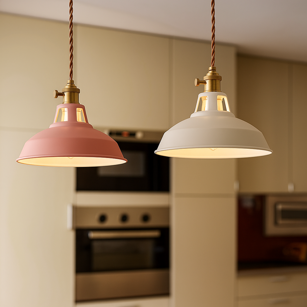 Lampa wisząca retro kopułowa industrialna