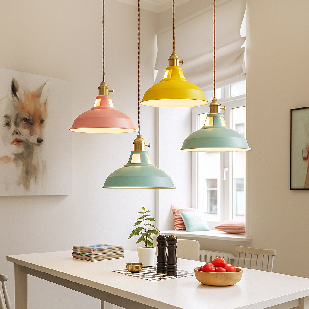 Lampa wisząca retro kopułowa industrialna