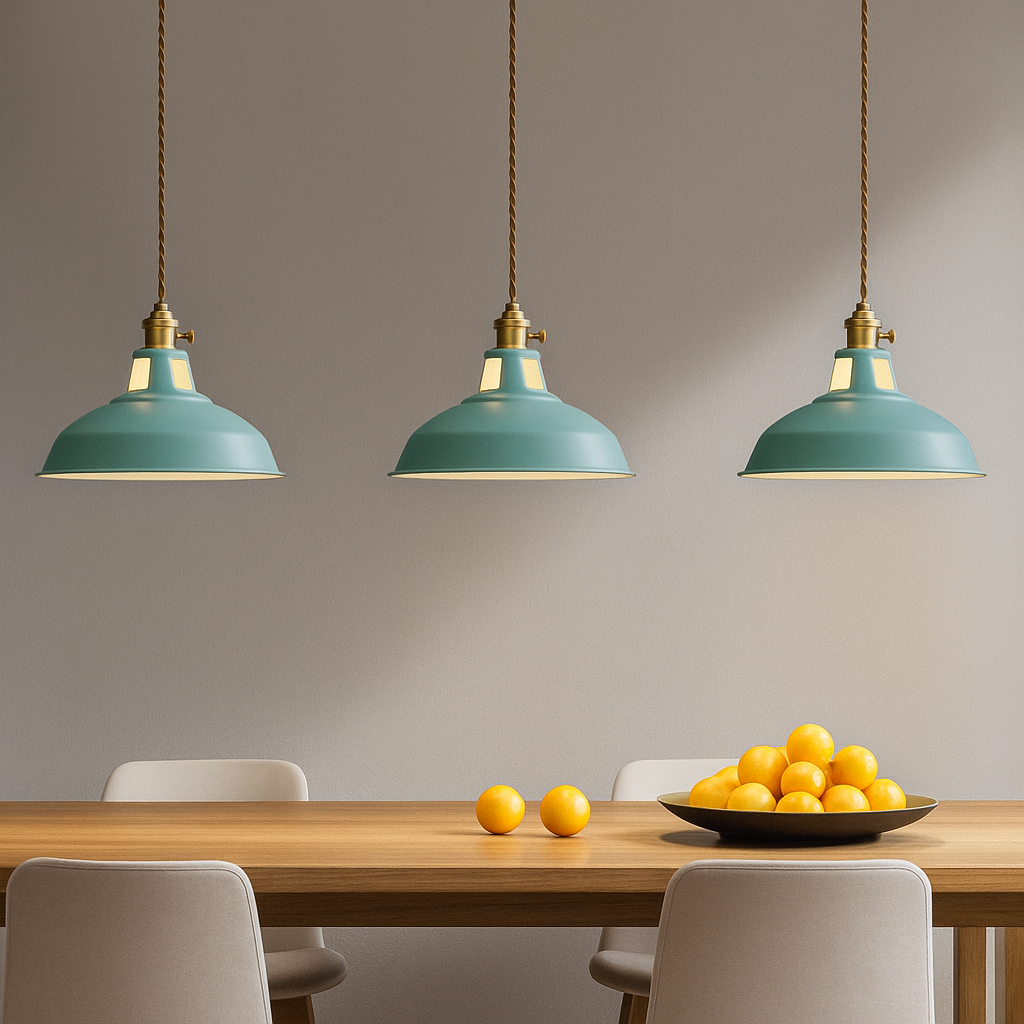 Lampa wisząca retro kopułowa industrialna