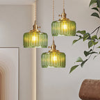 Lampa wisząca vintage rowkowana dekoracyjna