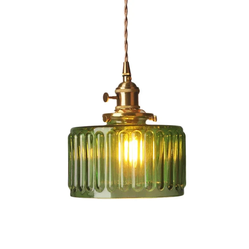Lampa wisząca vintage rowkowana dekoracyjna