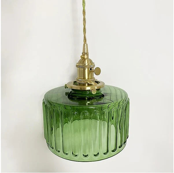 Lampa wisząca vintage rowkowana dekoracyjna