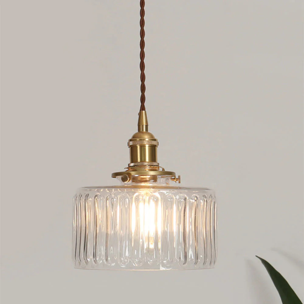 Lampa wisząca vintage rowkowana dekoracyjna