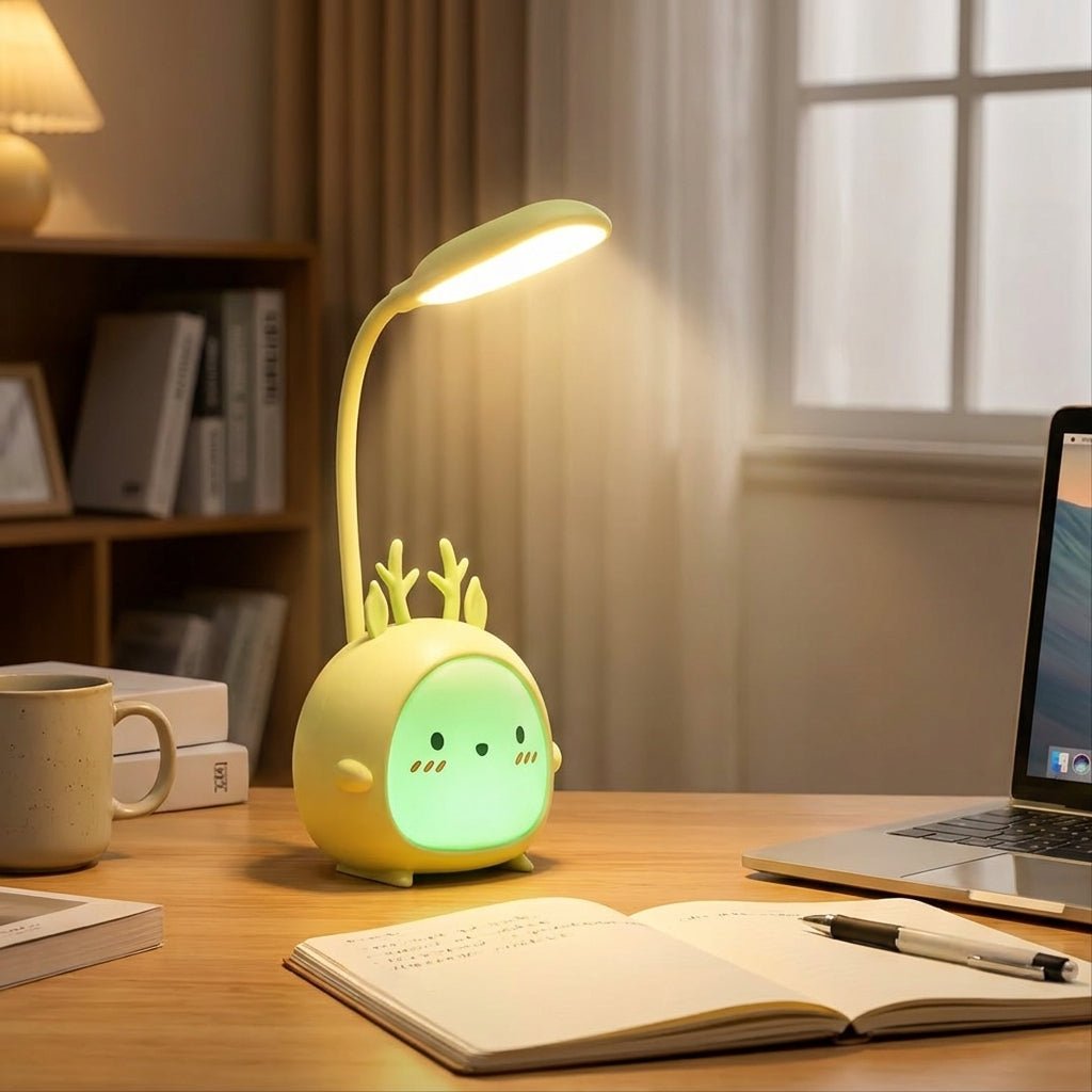 LED desk lamp for reading with a flexible neck powered by USB