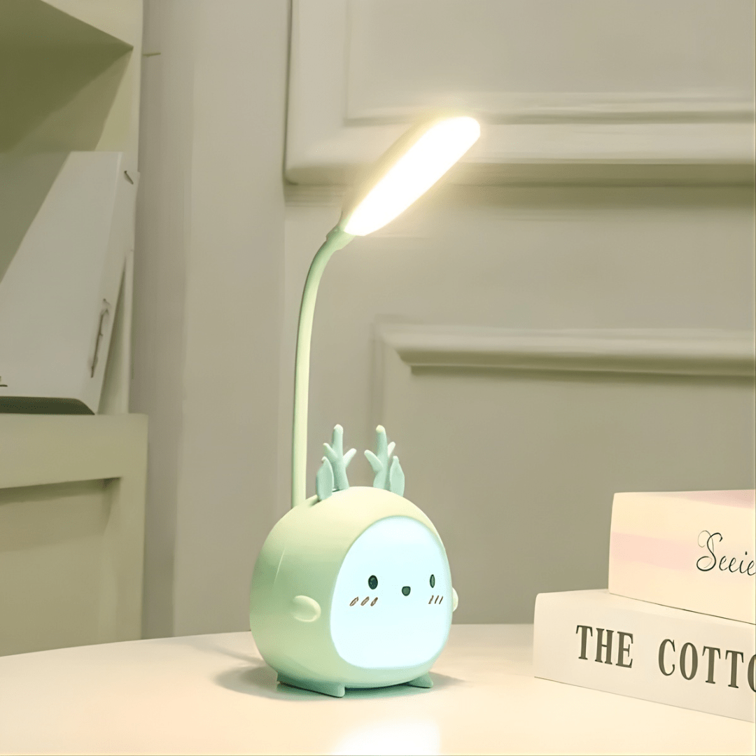 LED desk lamp for reading with a flexible neck powered by USB
