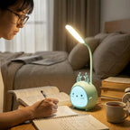 LED desk lamp for reading with a flexible neck powered by USB