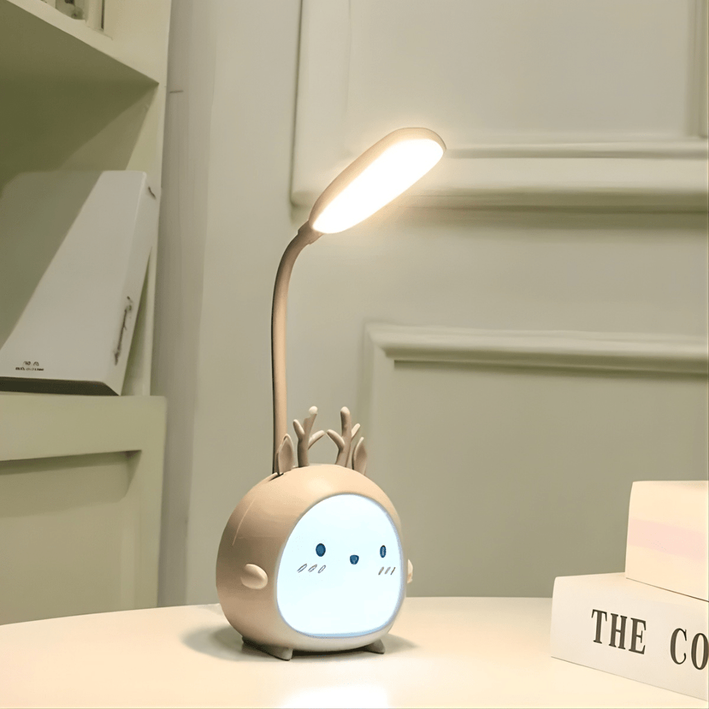 LED desk lamp for reading with a flexible neck powered by USB