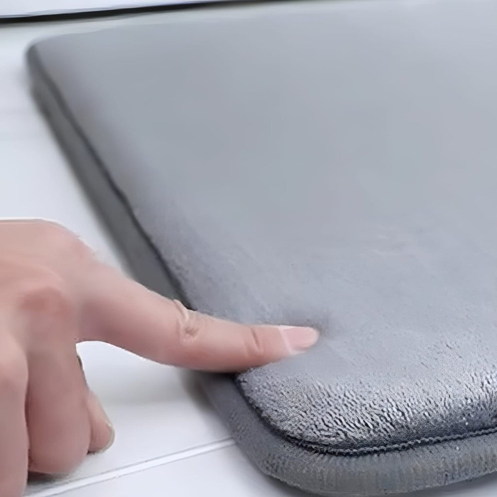 Soft absorbent anti-slip bathroom mat