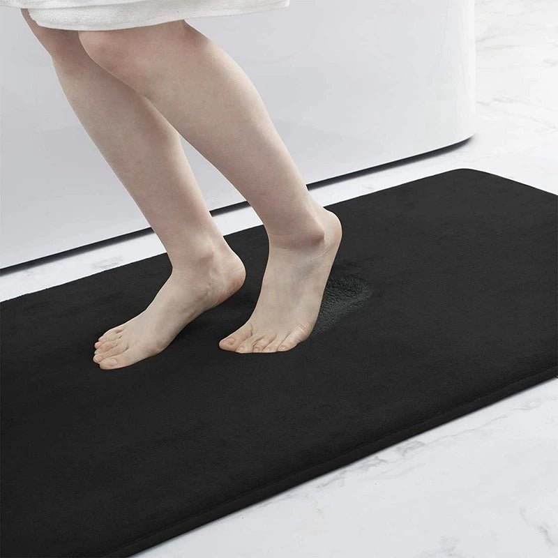Soft absorbent anti-slip bathroom mat