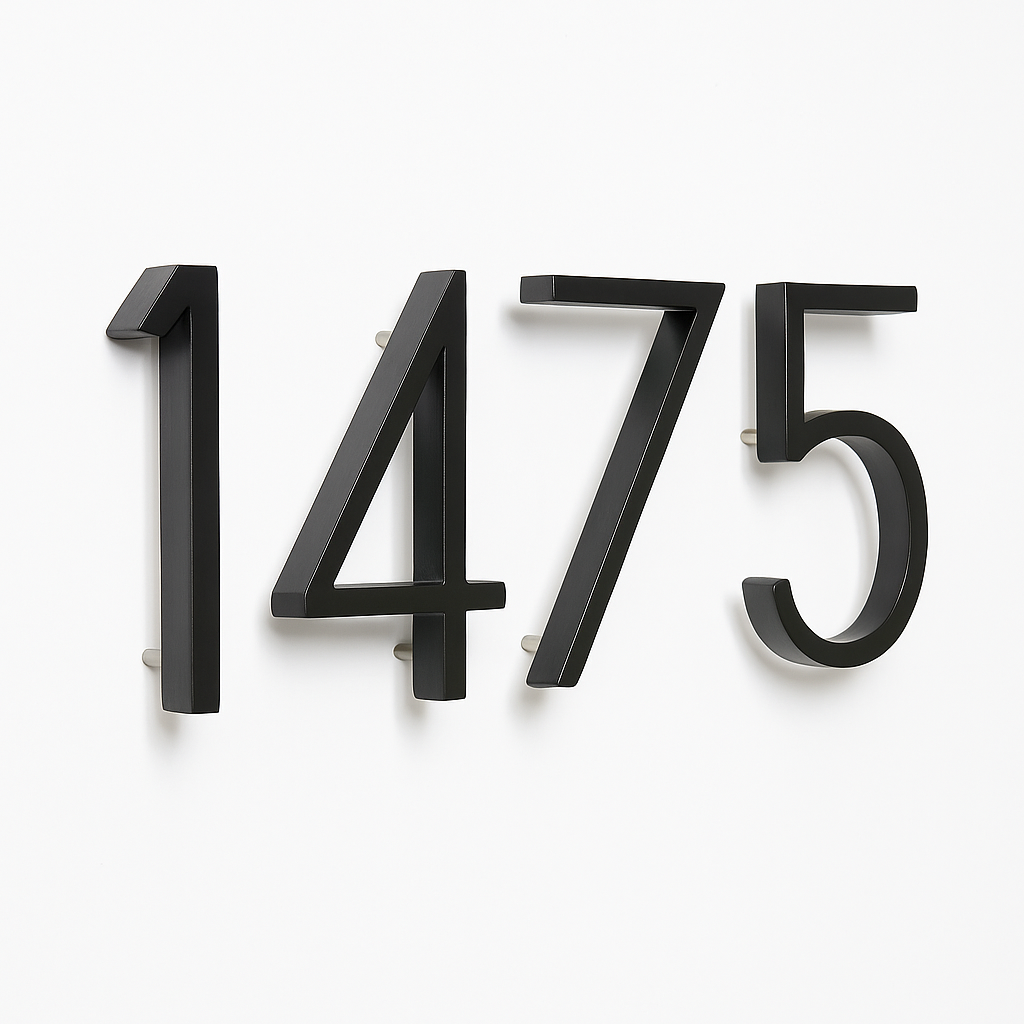 Black modern house number 3D