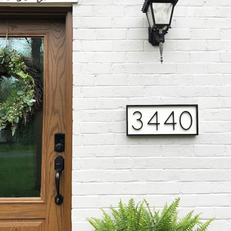 Black modern house number 3D