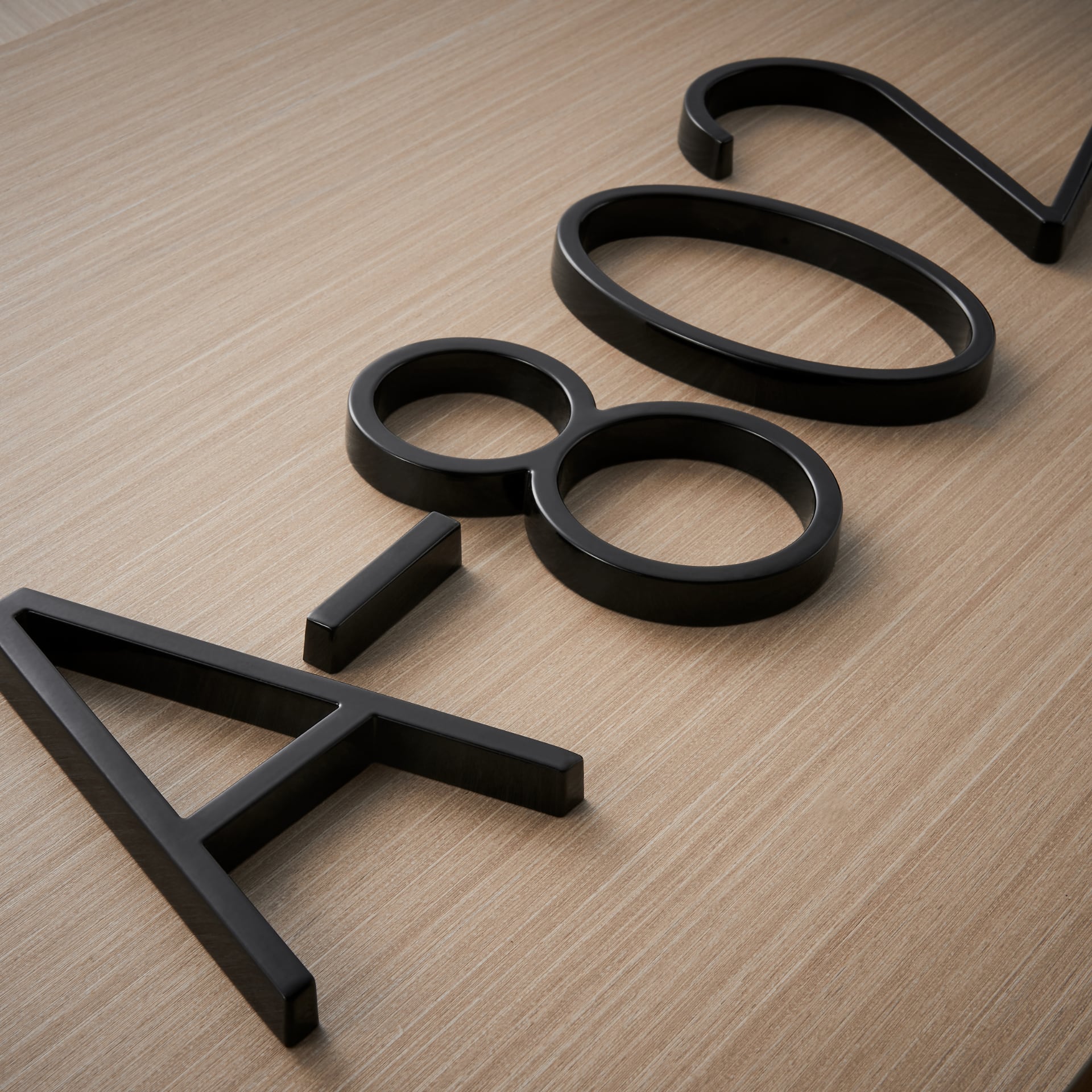 Black modern house number 3D