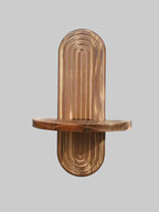 Modern decorative arch-shaped wall shelf with grooves