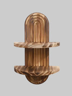 Modern decorative arch-shaped wall shelf with grooves