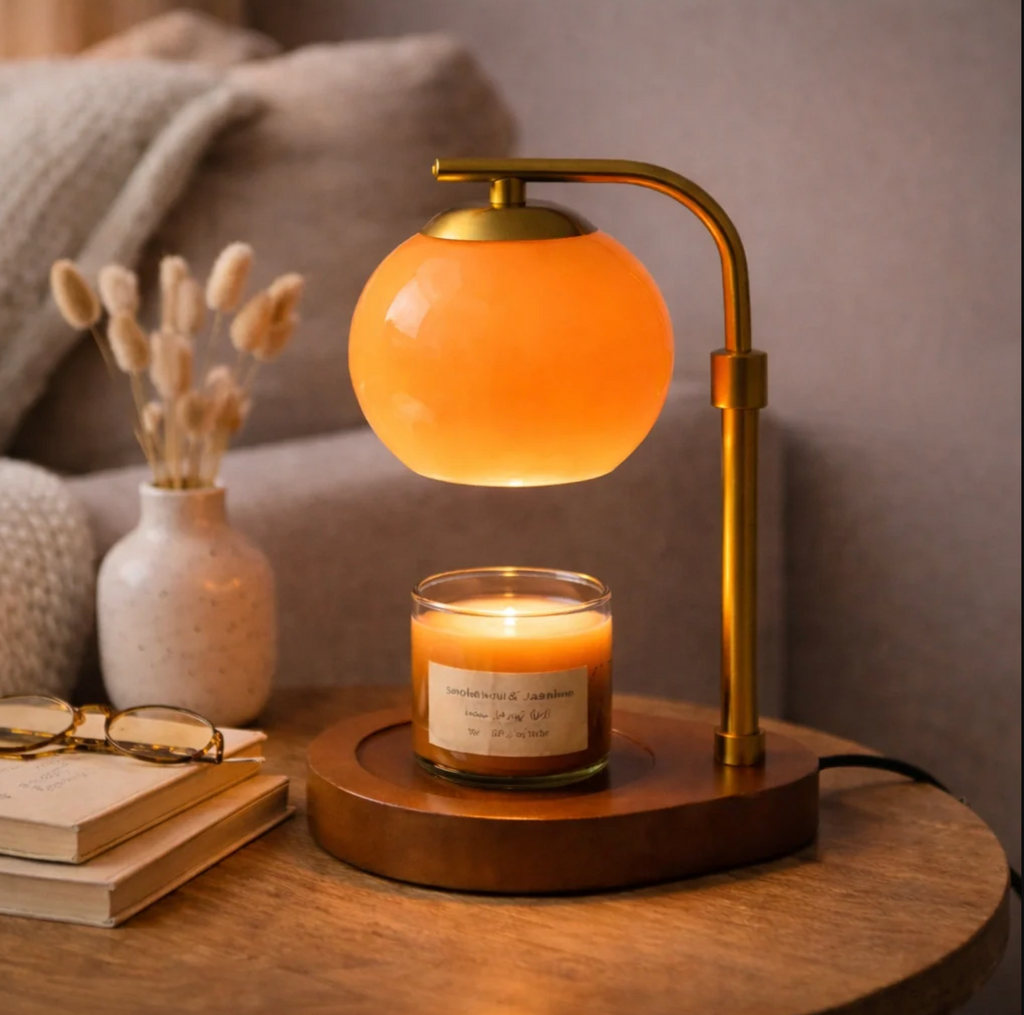 Lampa stołowa vintage podgrzewacz świec