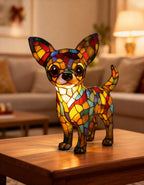 Lampa stołowa LED dekoracyjna mozaika chihuahua
