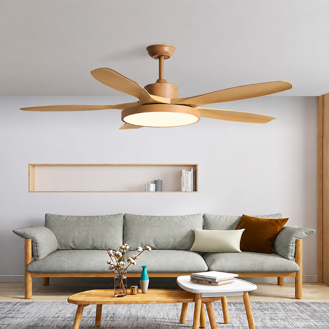 Wentylator sufitowy z lampą nowoczesny LED