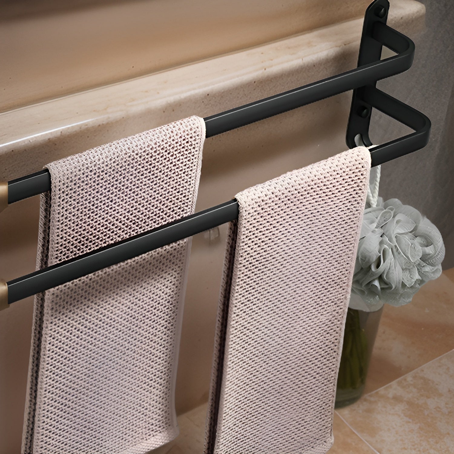 Modern multi-level wall towel rack