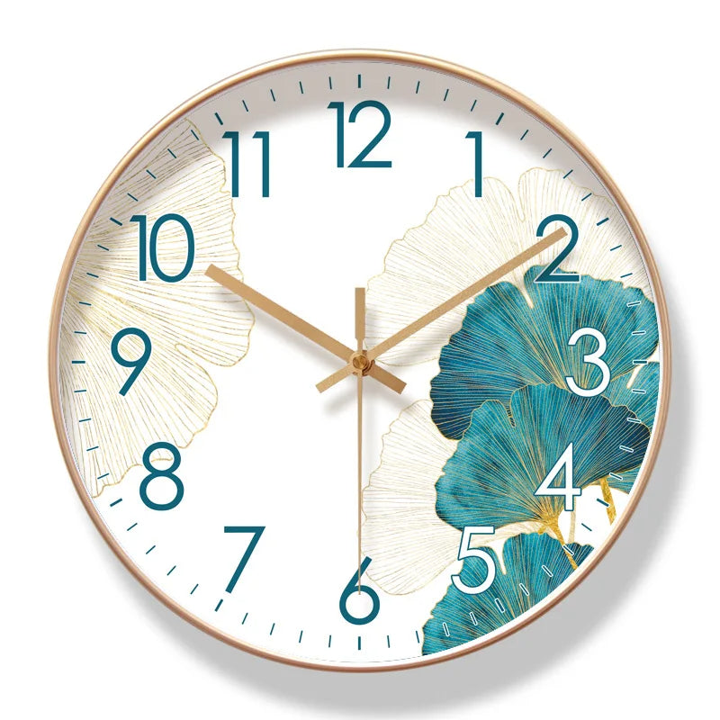 Modern floral silent wall clock