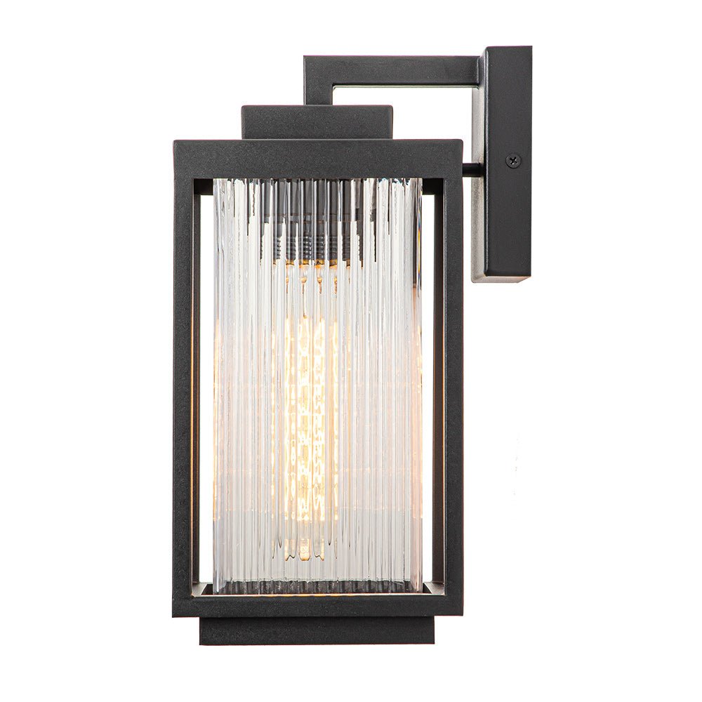 Zewnętrzna Lampa Ścienna Nowoczesna Latarniowa Ryflowana