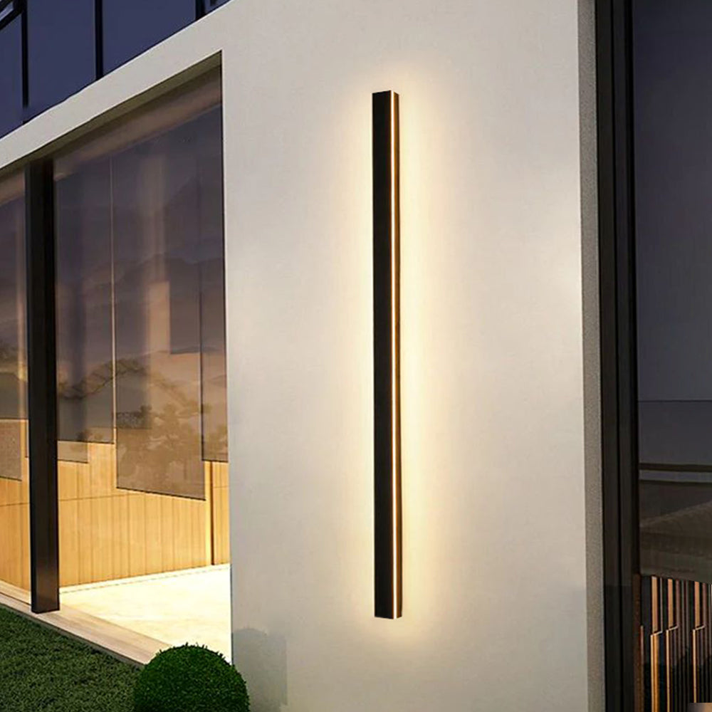Zewnętrzna lampa ścienna LED wall washer czarna liniowa