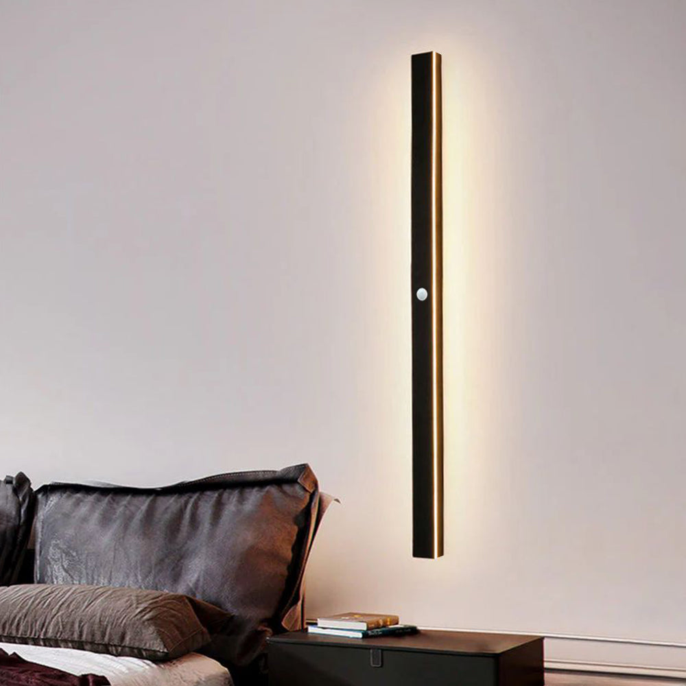 Zewnętrzna lampa ścienna LED wall washer czarna liniowa