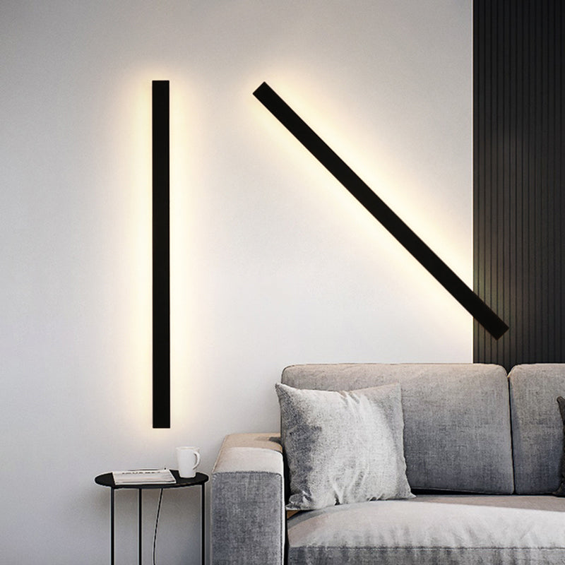 Zewnętrzna lampa ścienna LED wall washer czarna liniowa