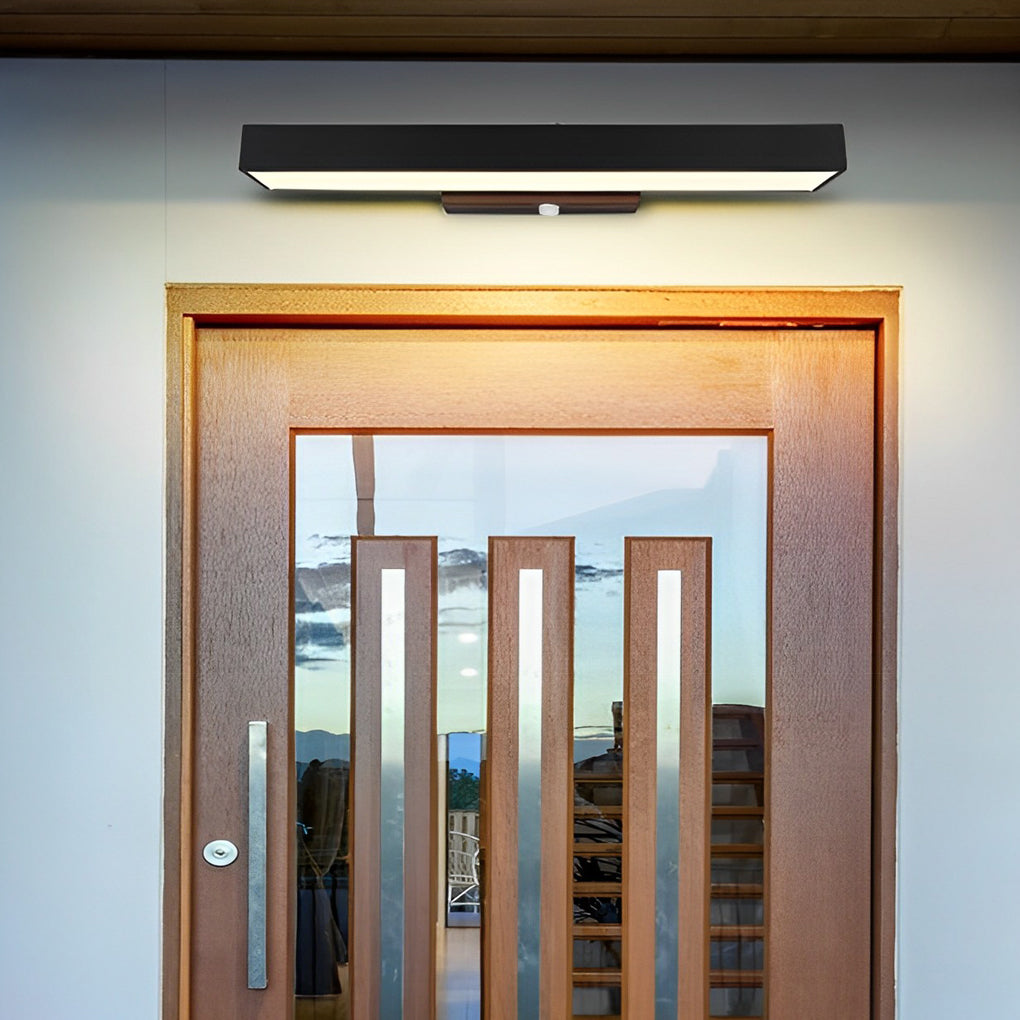 Zewnętrzna lampa ścienna nowoczesna czarna liniowa LED