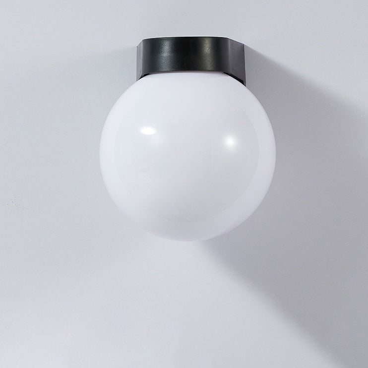 Zewnętrzna lampa ścienna nowoczesna kulista czarna LED