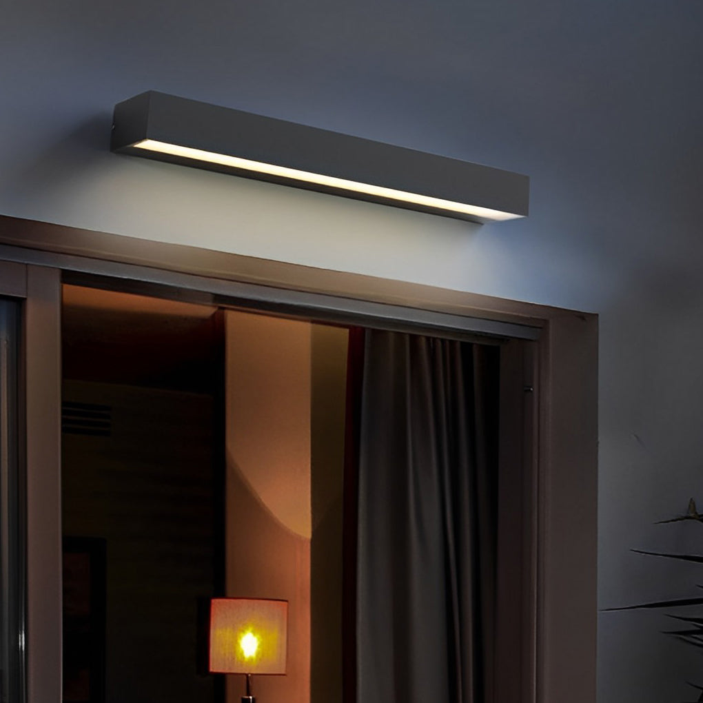 Zewnętrzna lampa ścienna nowoczesna prostokątna czarna LED