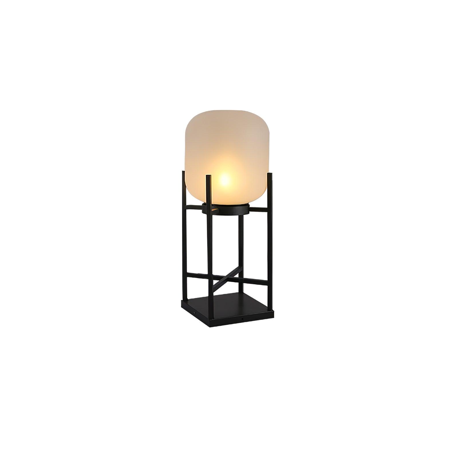 Zewnętrzna lampa podłogowa nowoczesna minimalistyczna latarniowa
