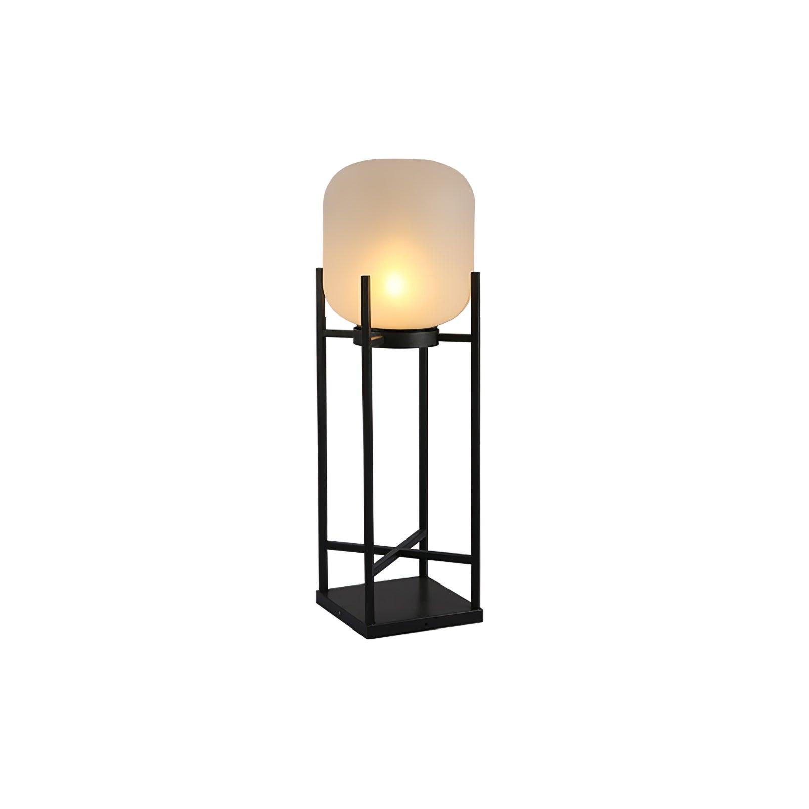 Zewnętrzna lampa podłogowa nowoczesna minimalistyczna latarniowa