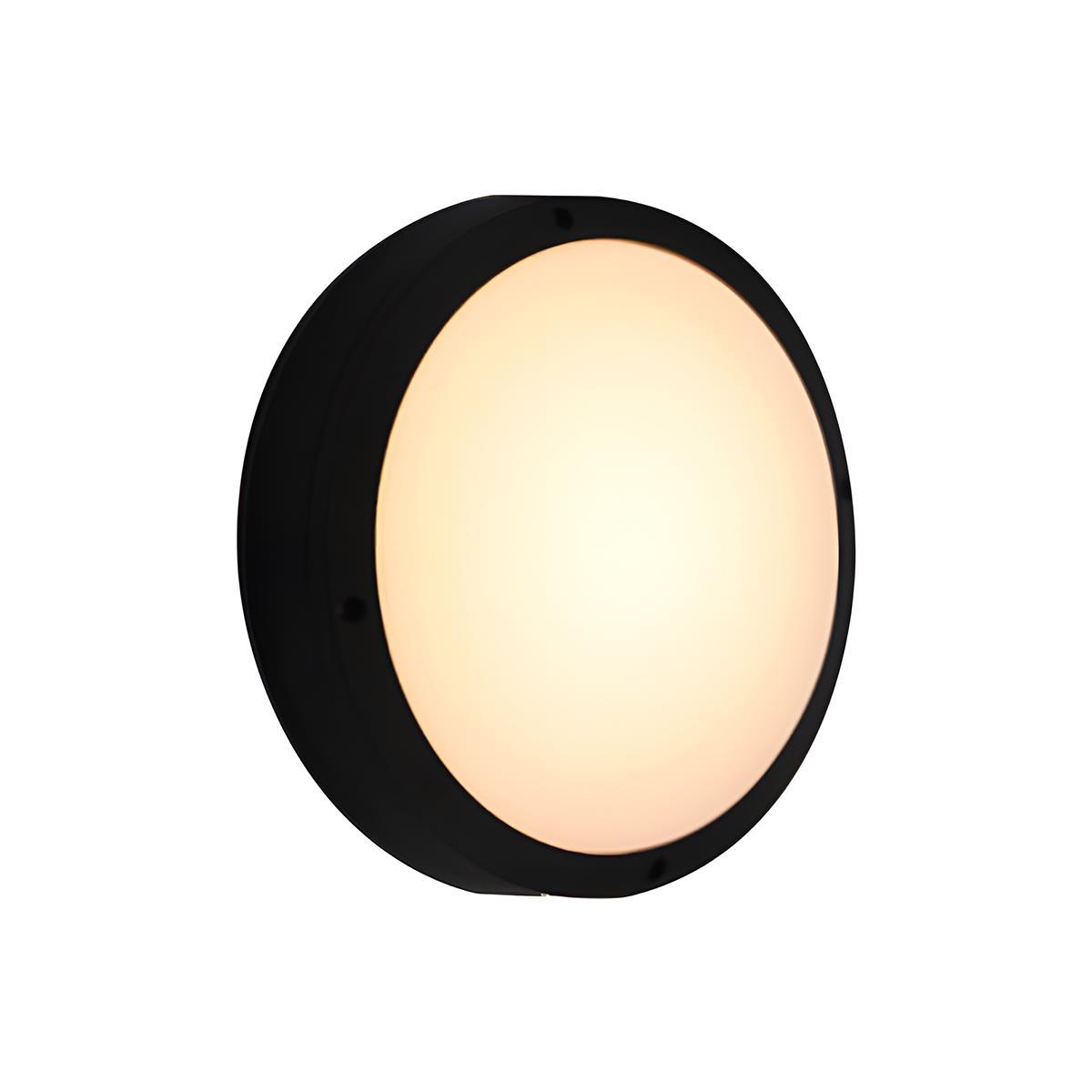 Zewnętrzna lampa scienna nowoczesna okrągła czarna LED