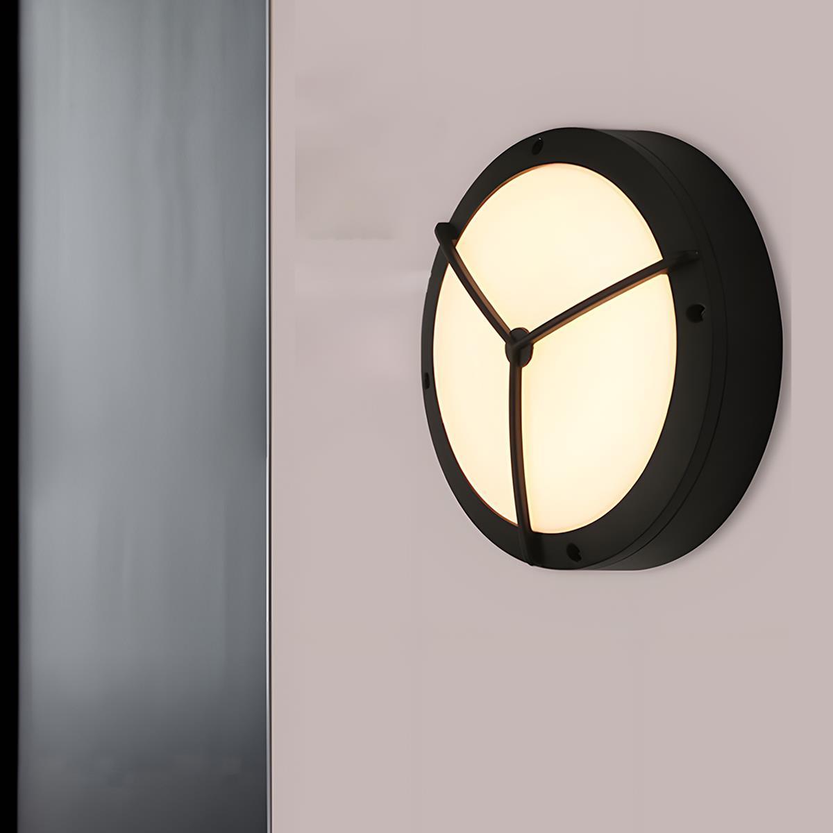 Zewnętrzna lampa scienna nowoczesna okrągła czarna LED