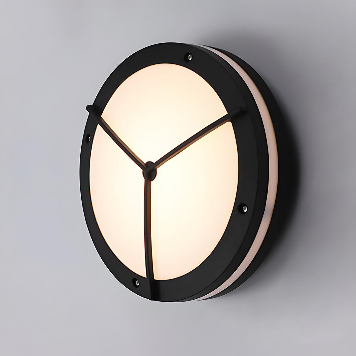 Zewnętrzna lampa scienna nowoczesna okrągła czarna LED