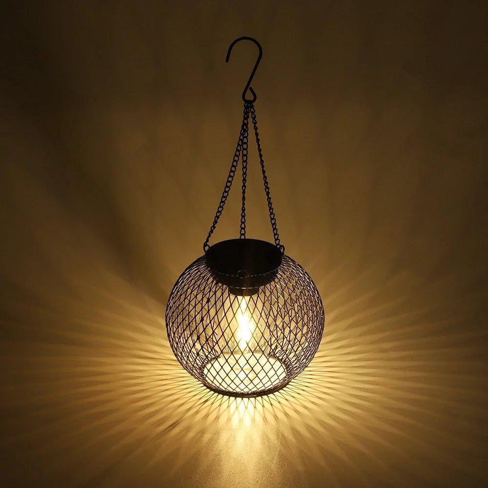 Zewnętrzna lampa wisząca czarna ogrodowa latarnia