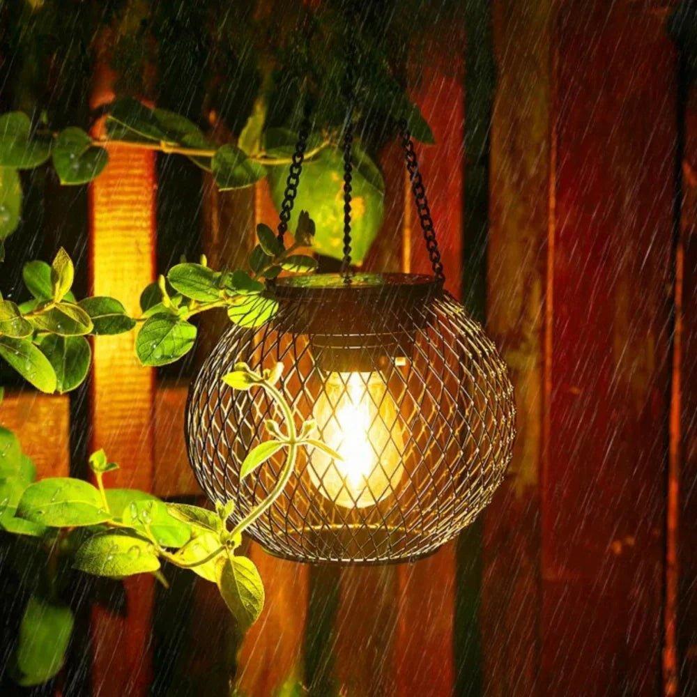 Zewnętrzna lampa wisząca czarna ogrodowa latarnia