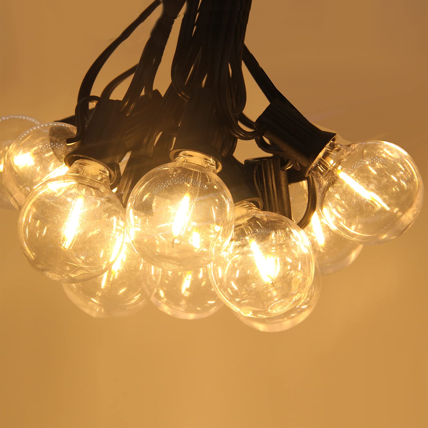Zewnętrzne lampki sznurowe czarne nowoczesne LED