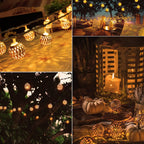 Outdoor solar decorative string lights with a spherical pattern
