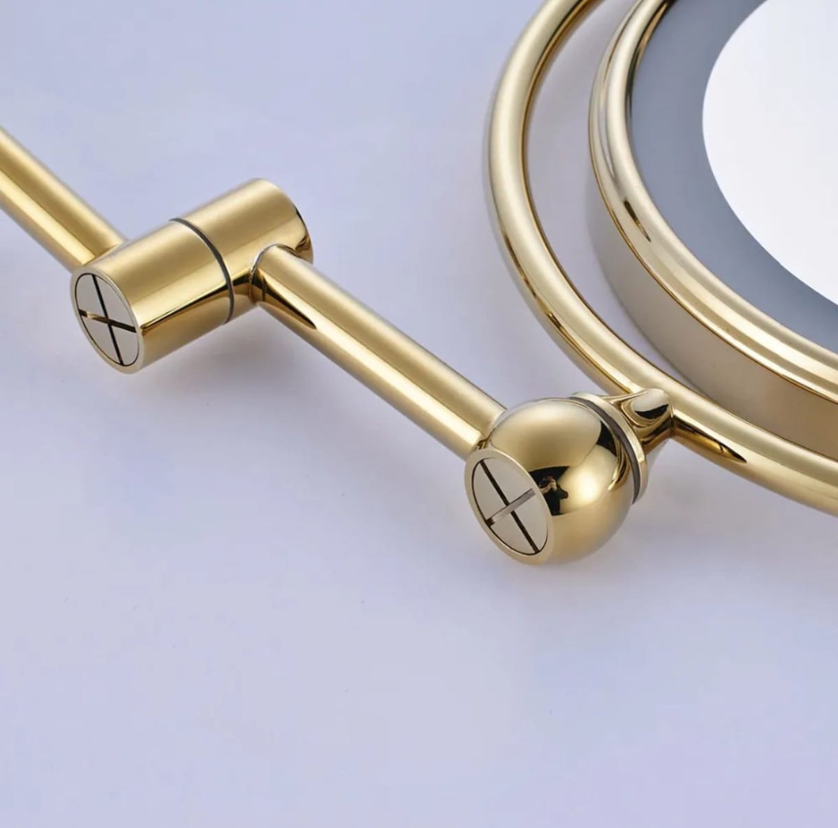 LED magnifying cosmetic mirror, double-sided, wall-mounted, foldable