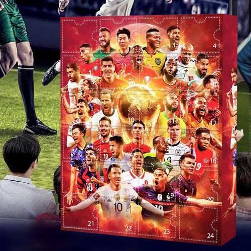 Collectible advent calendar set with soccer player figurines