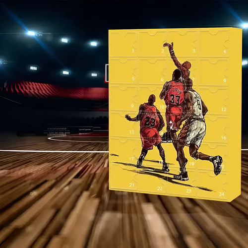 Basketball puzzle advent calendar, 24 windows for children